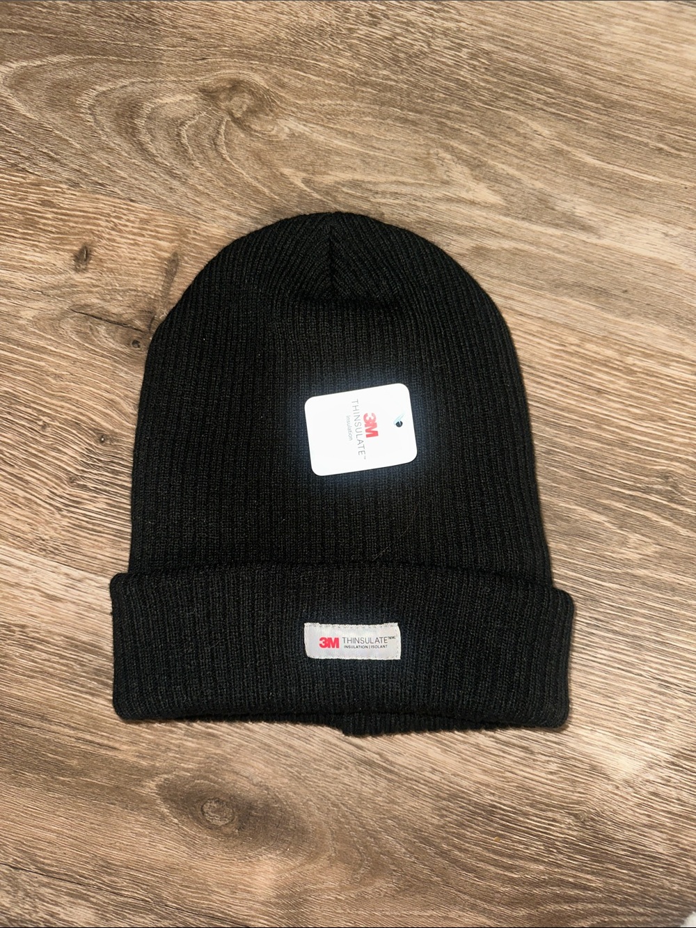 Thinsulate Black Knit Beanie Hat